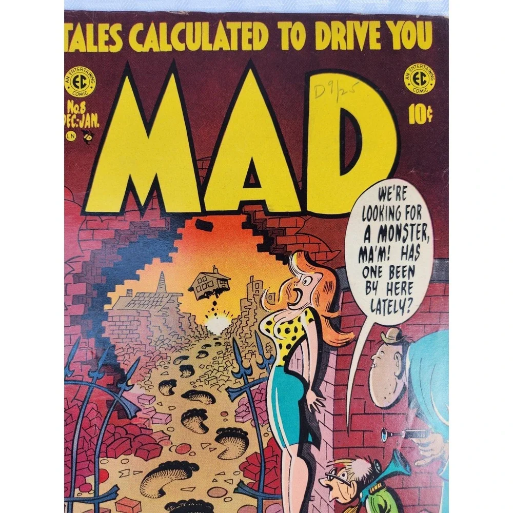 Vintage 1953 #8 Dec/Jan VF EC Kurtzman - MAD COMIC BOOK Frank N Stein Pre Code
